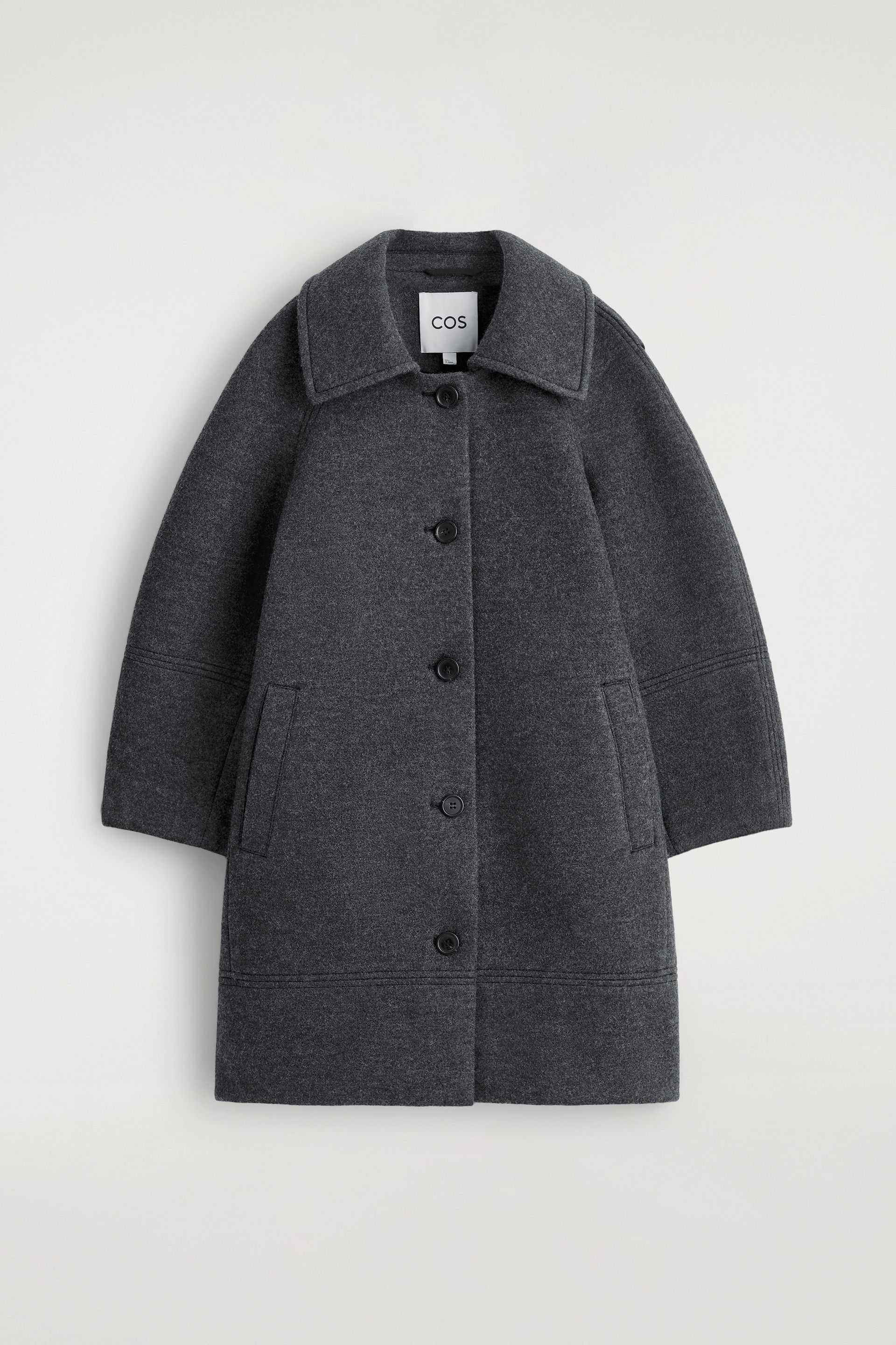Sculpted Wool-Blend Coat