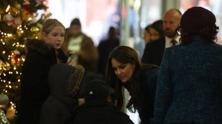 The Princess of Wales speaks to young children at the Evelina Children's Hospital in London