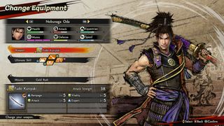 Samurai Warriors 5 Equipment Screen