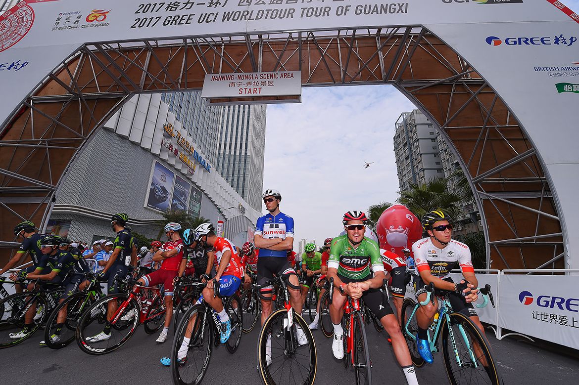 The riders on the start line