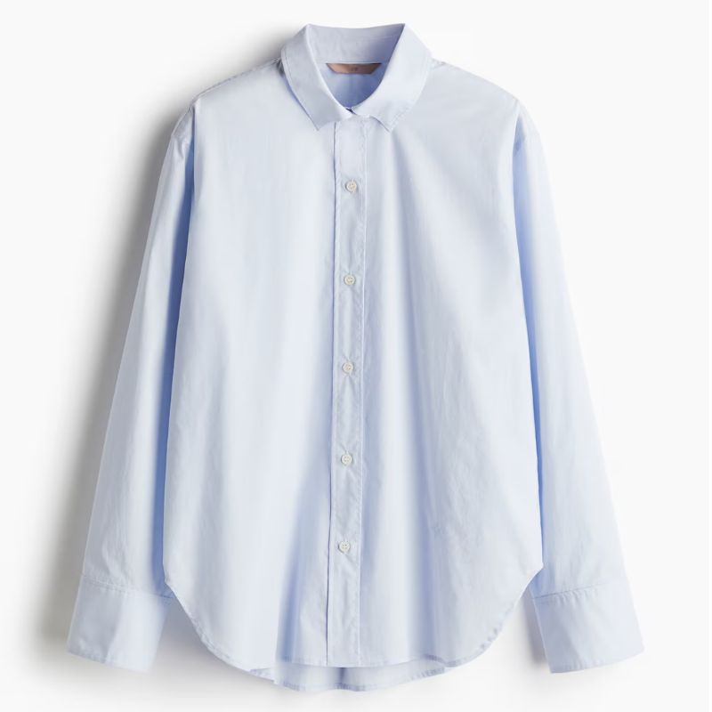 H&amp;amp;M, light blue button up shirt