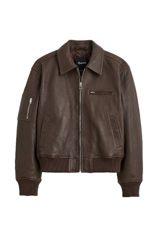 Madewell Relaxed Leather Bomber Jacket