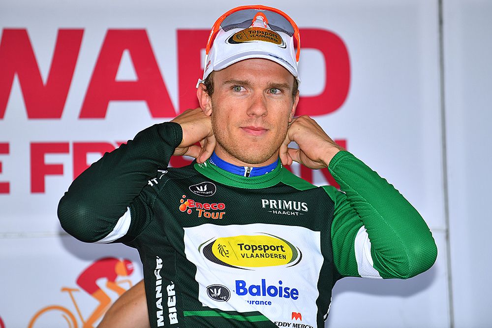 Bert Van Lerberghe in the green jersey at Eneco Tour