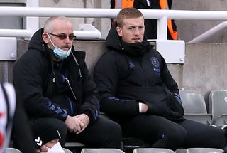 Everton goalkeeper Jordan Pickford (right) was left on the bench at Newcastle