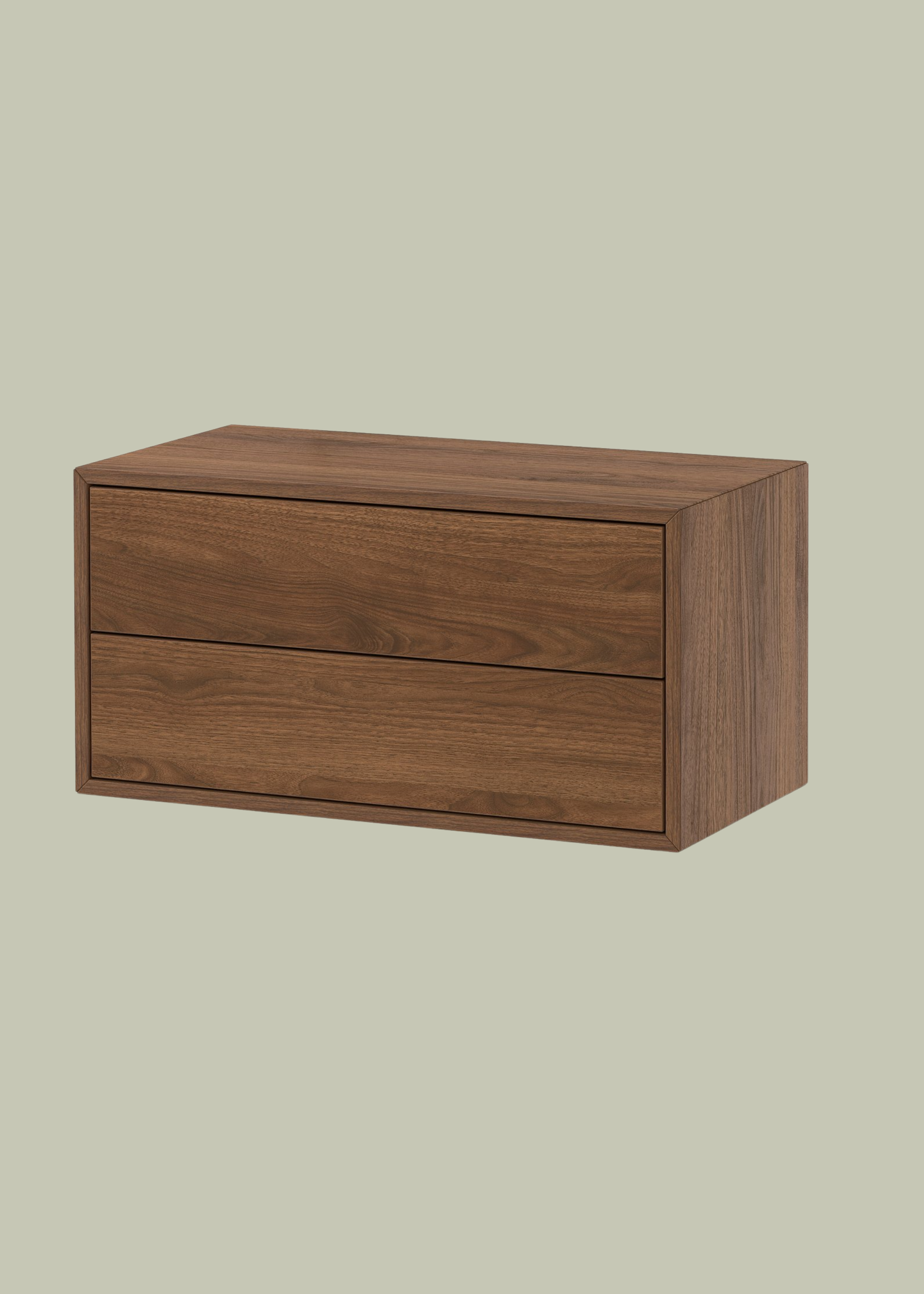 Eket Wall-Mounted Storage Combination - With 2 Drawers/walnut Effect 70x35x35 Cm