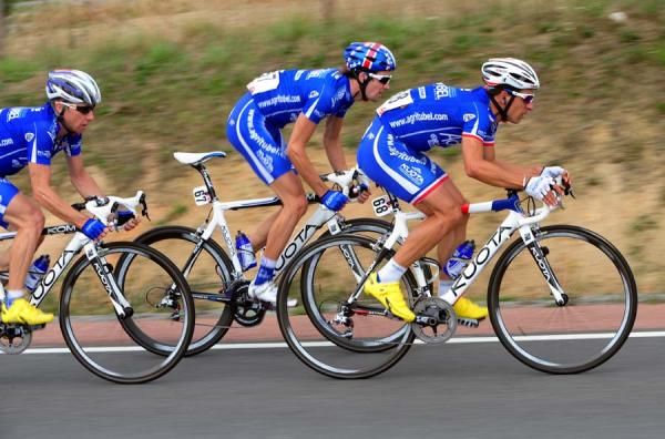 Agritubel teammates Nicholas Jalabert, Geoffroy Lequatre and Nicholas Vogondy could do little against the might of Katusha today.