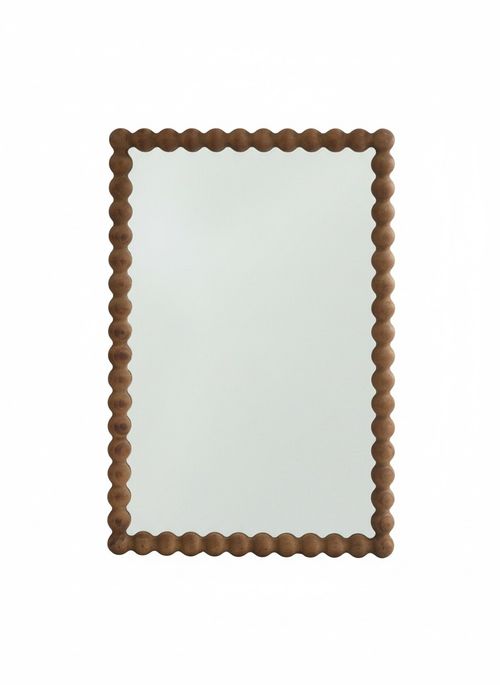 Rectangular Wall Mirror with Wooden Frame