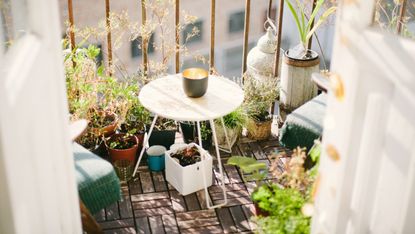 Tiny outdoor garden balcony area
