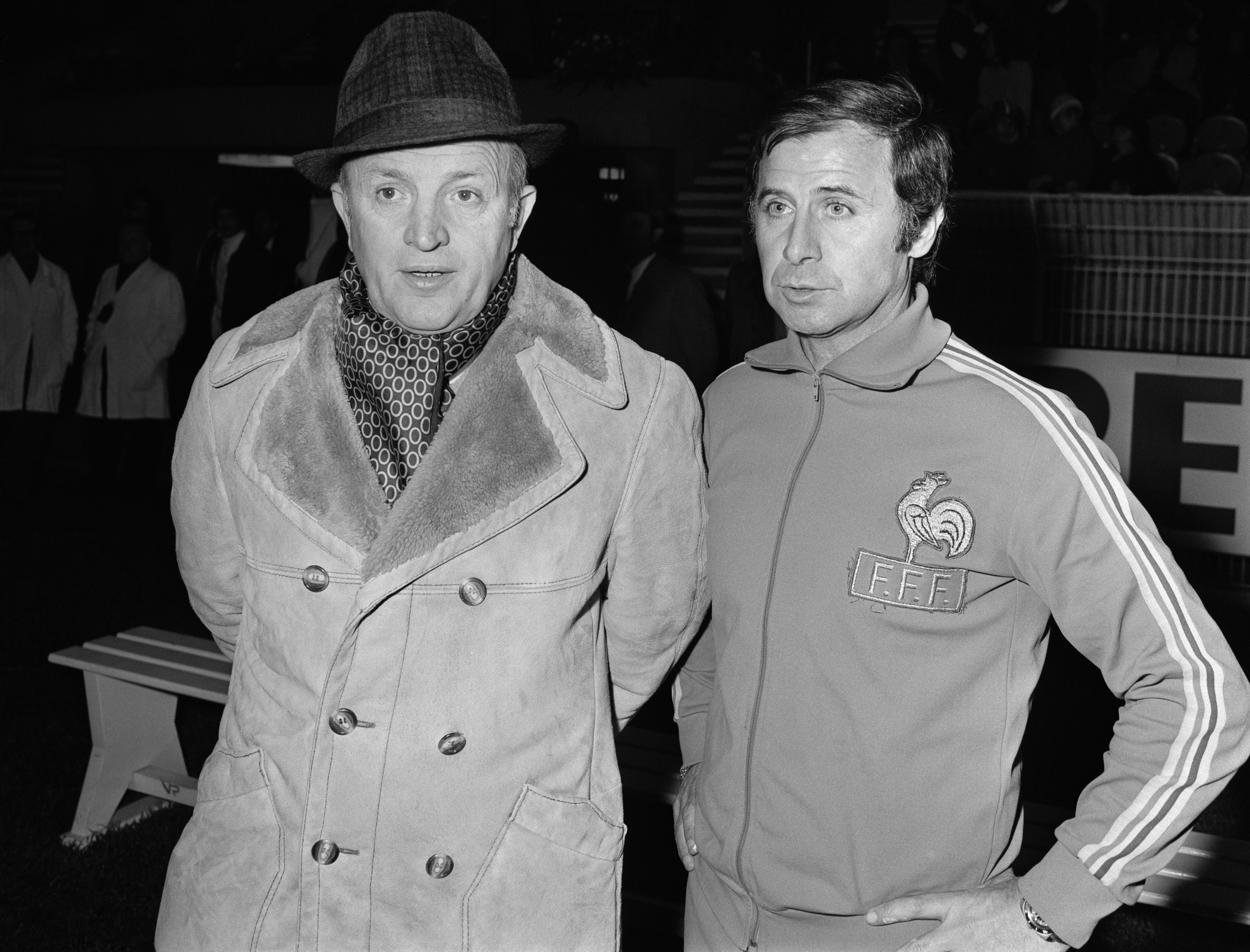 France coaches Stefan Kovacs and Michel Hidalgo in November 1973.