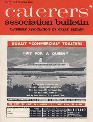 dualit toasters are introduced to the galley of the QE2