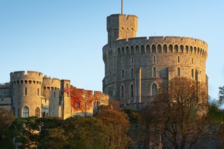 Exterior of Windsor Castle at sunset