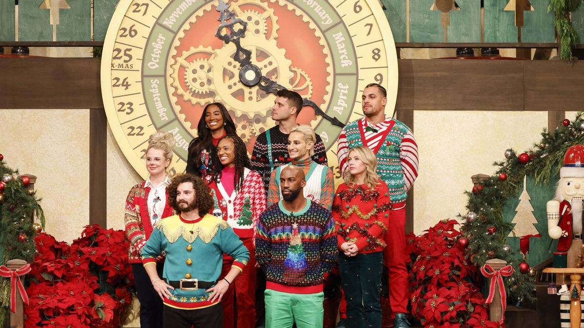 Nicole Franzel, Cameron Hardin,Taylor Hale, Danielle Reyes, Cody Calafiore, Xavier Prather, Frankie Grande, Britney Haynes and Josh Martinez on Big Brother Reindeer Games