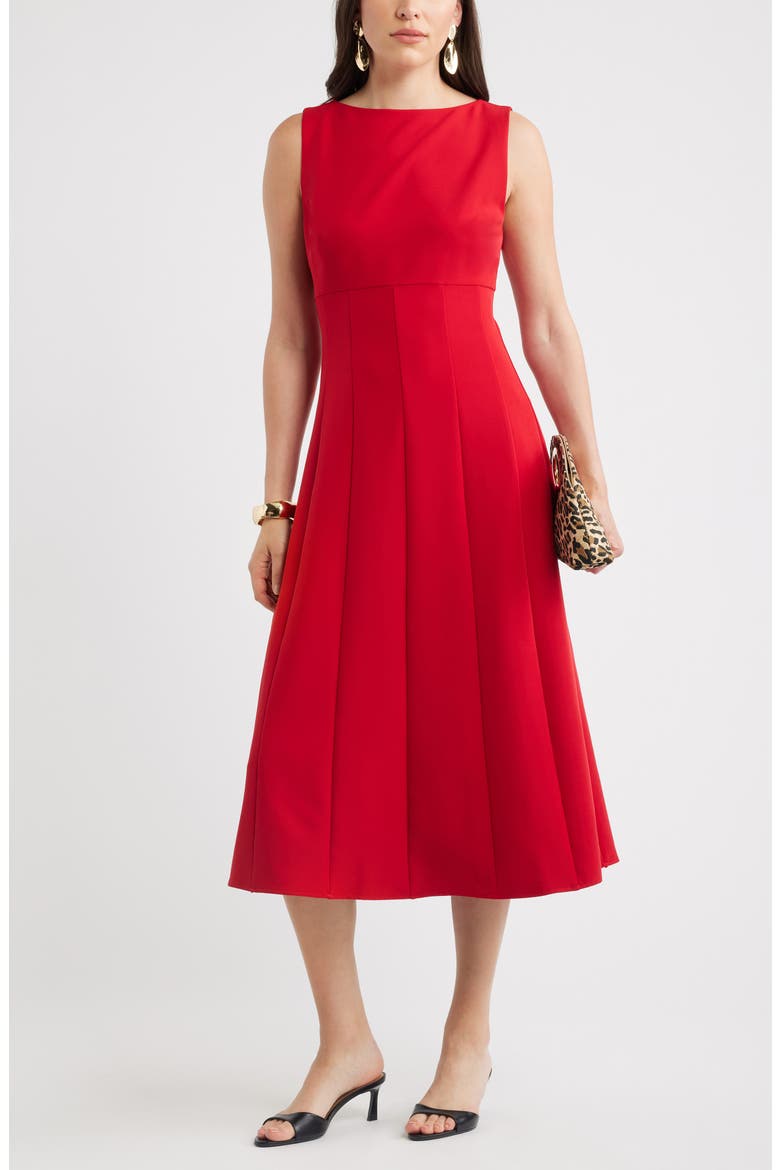 Bateau Neck Midi Dress
