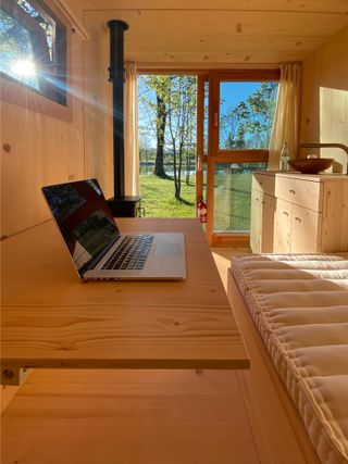 Wooden cabin interior