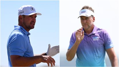 Bryson DeChambeau almost hit Ian Poulter with his tee shot at LIV Golf UK