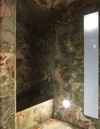 Bathroom with the marble-lined