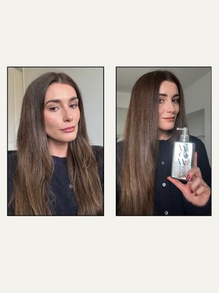 Before and after using Colorwow Dream Coat