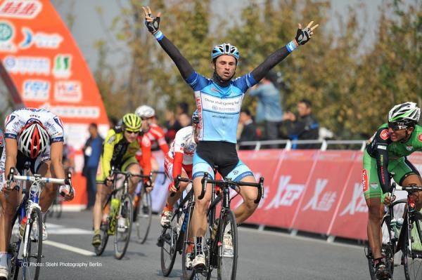 Jullien Sebastien (China Jilun Cycling Team) takes the seventh stage in dominating fashion