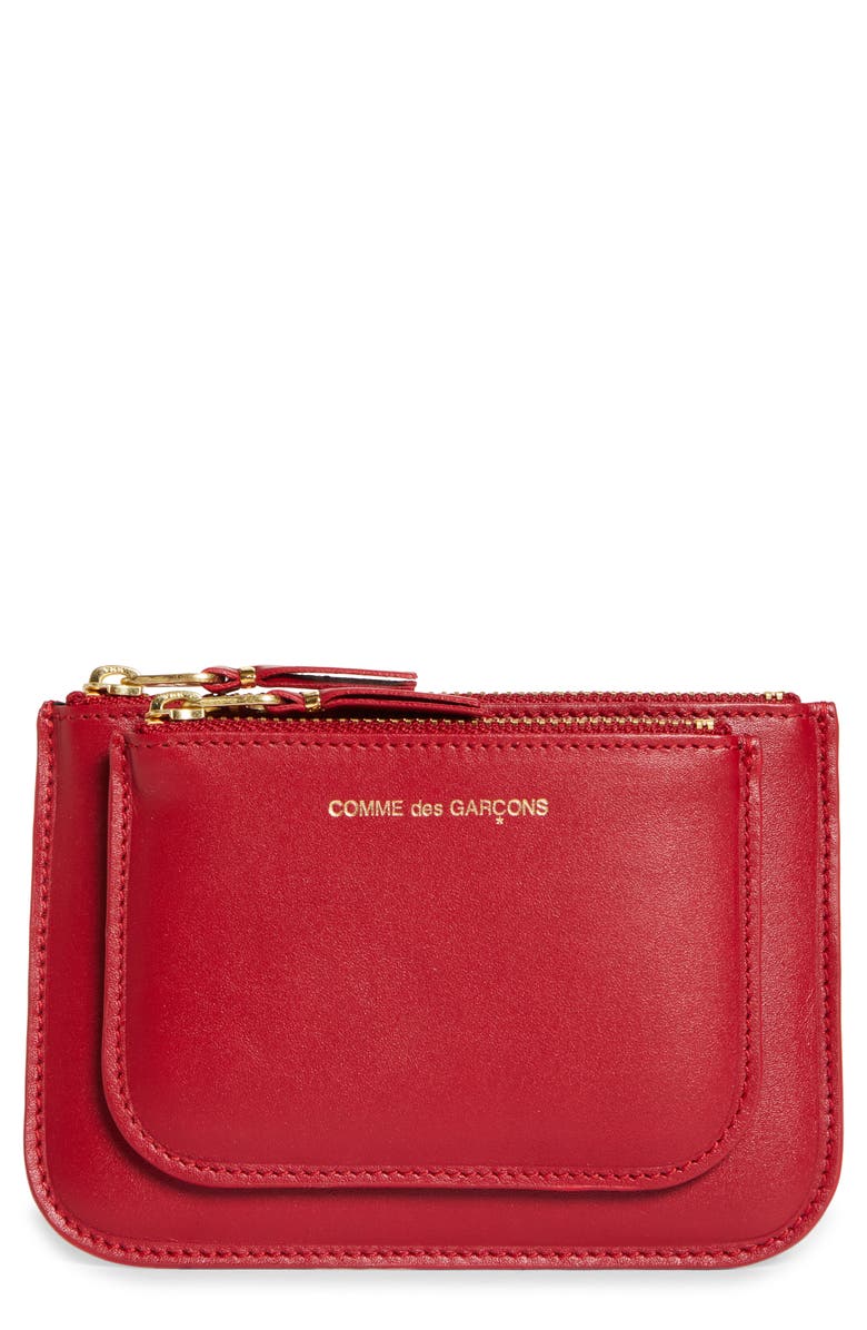 Outside Pocket Two-Compartment Leather Wallet