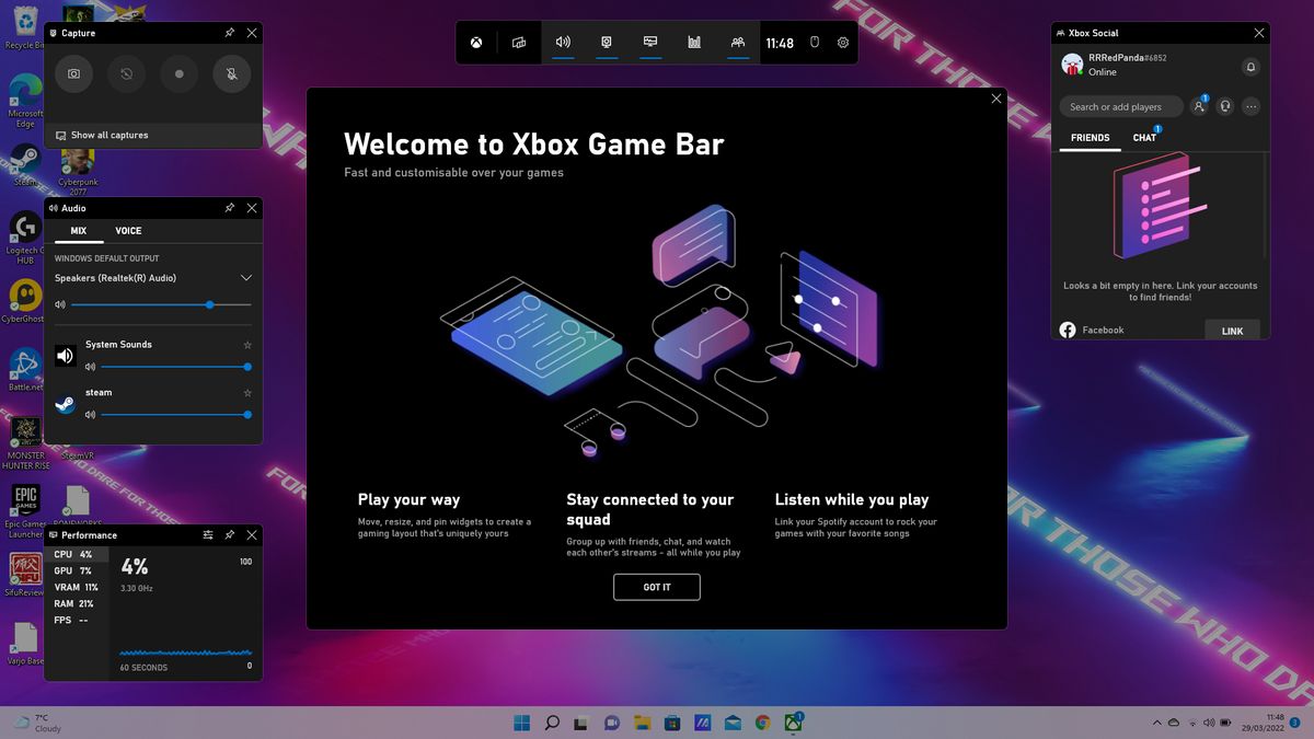 How to use the Windows 10 Xbox Game Bar: Game capture, screenshots