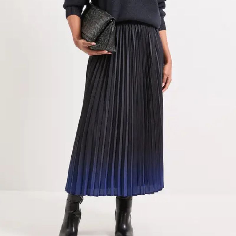 Principles, Ombre Print Pleated Midi Skirt
