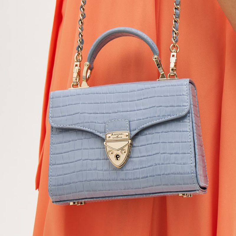 sky blue top handle bag