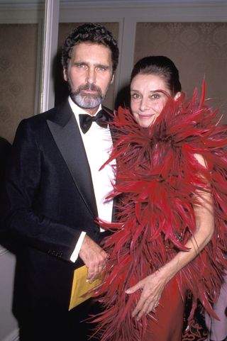 Audrey Hepburn and Husband during Hubert DeGivenchy receives the state of California's First Lifetime Achievement Awards - Black Tie Gala at Beverly Wilshire Hotel in Beverly Hills, California, United States. (Photo by Ron Galella/Ron Galella Collection via Getty Images)