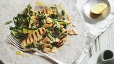 Griddled courgette and halloumi salad