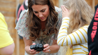 Catherine, Duchess of Cambridge and photographer Jillian Edelstein join a photography workshop for Action for Children, run by the Royal Photographic Society at Warren Park on June 25, 2019 in Kingston, England
