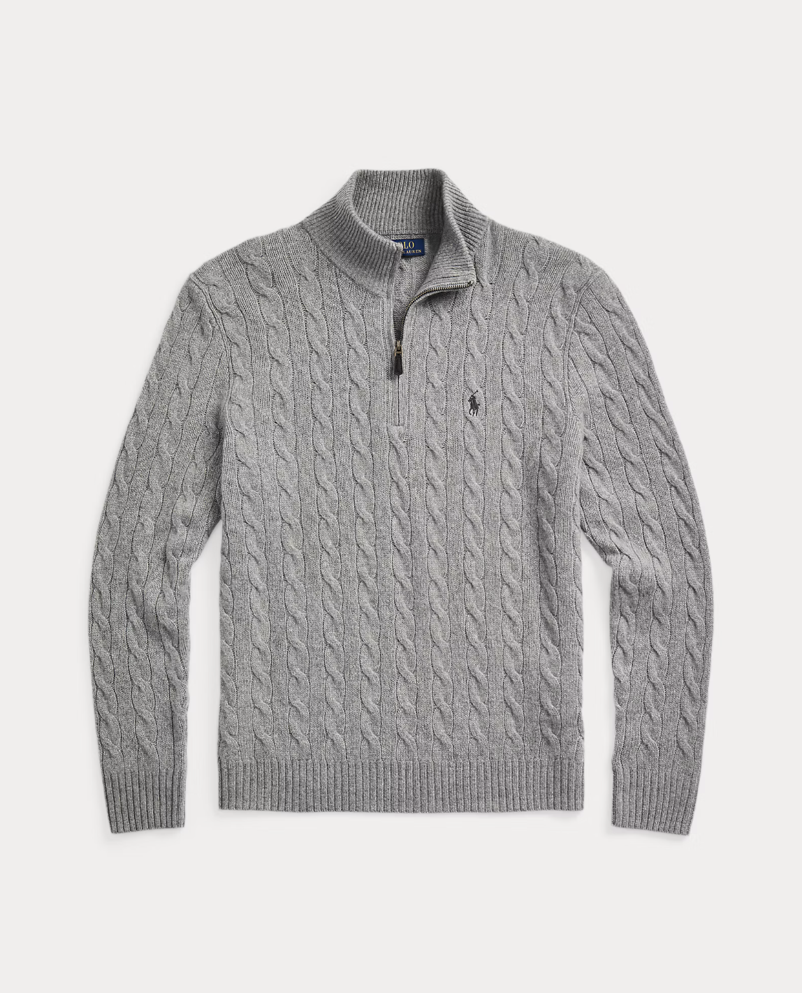 Cable Knit Quarter Zip Sweater