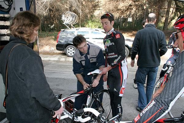 More adjustments for one of the riders.