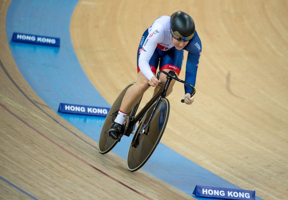 Katy Marchant from Great Britain competes during the women 500m time rial qualifying heats at the 2017 Track Cycling World Championships
