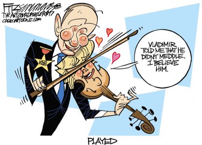 Political cartoon U.S. Vladimir Putin Trump meddling