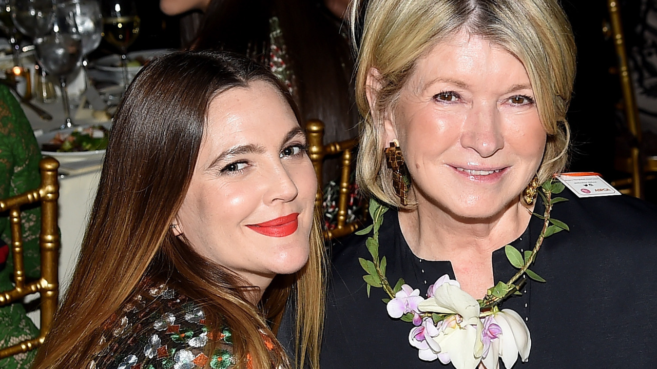 Actress Drew Barrymore and Martha Stewart attend ASPCA 19th Annual Bergh Ball honoring Drew Barrymore, hosted by Nathan Lane wiith music by Mark Ronson at the Plaza Hotel on April 14, 2016 in New York City.