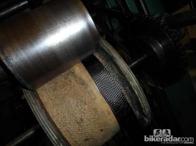 Long reams of woven socks come from the spool rooms. These are the basis of every Time frame