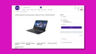 Listing for a laptop with Intel Arc A370M GPU in the US and UK