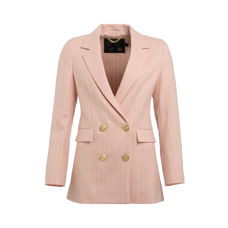 Holland Cooper pink stripe suit jacket