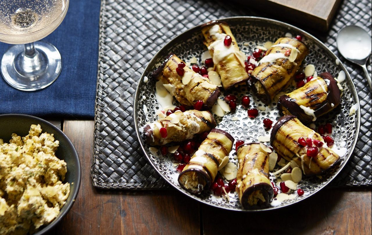 aubergine rolls