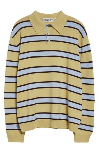 Ryan Stripe Merino Wool Polo Sweater