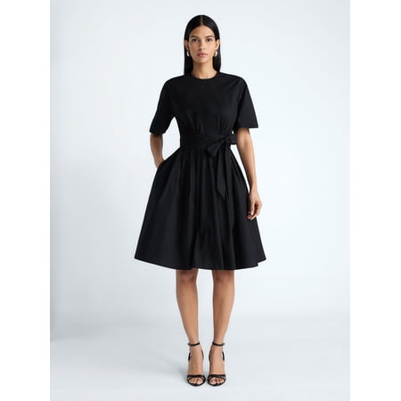 Devil Wears Prada Scoop Collection Women's and Women's Plus Cotton Tie-Waist Midi Dress, Sizes 0-26w
