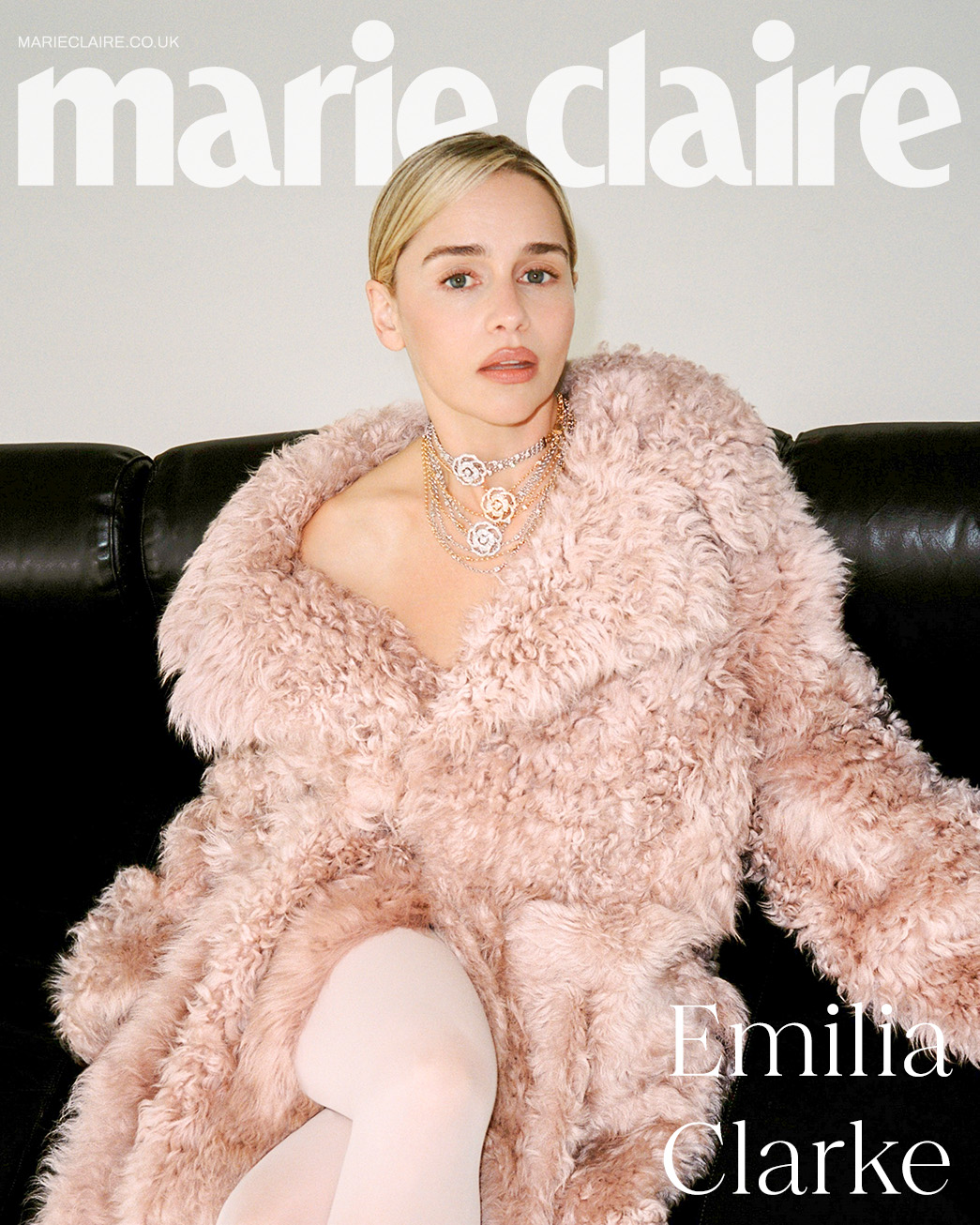 Marie Claire UK's 'Antimaxxing' Issue cover, starring actress Emilia Clarke