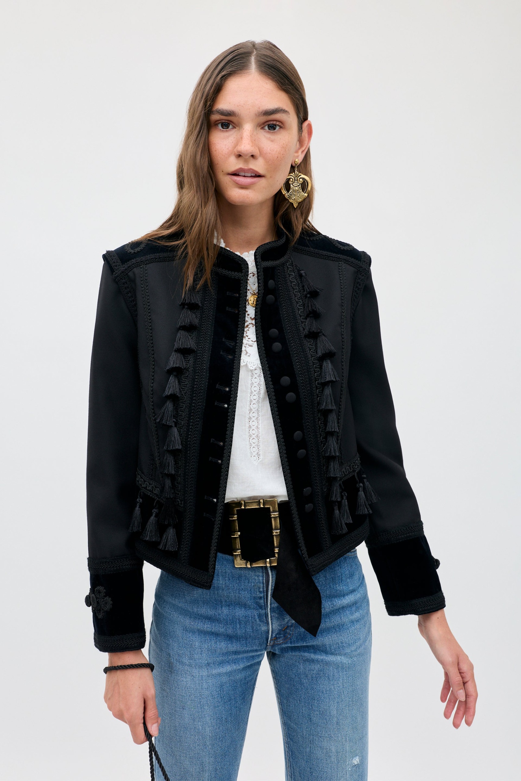 Napoleana Wool Blend Jacket in Black