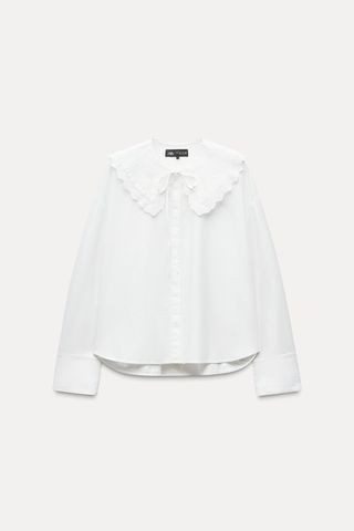 Bib Collar Poplin Shirt