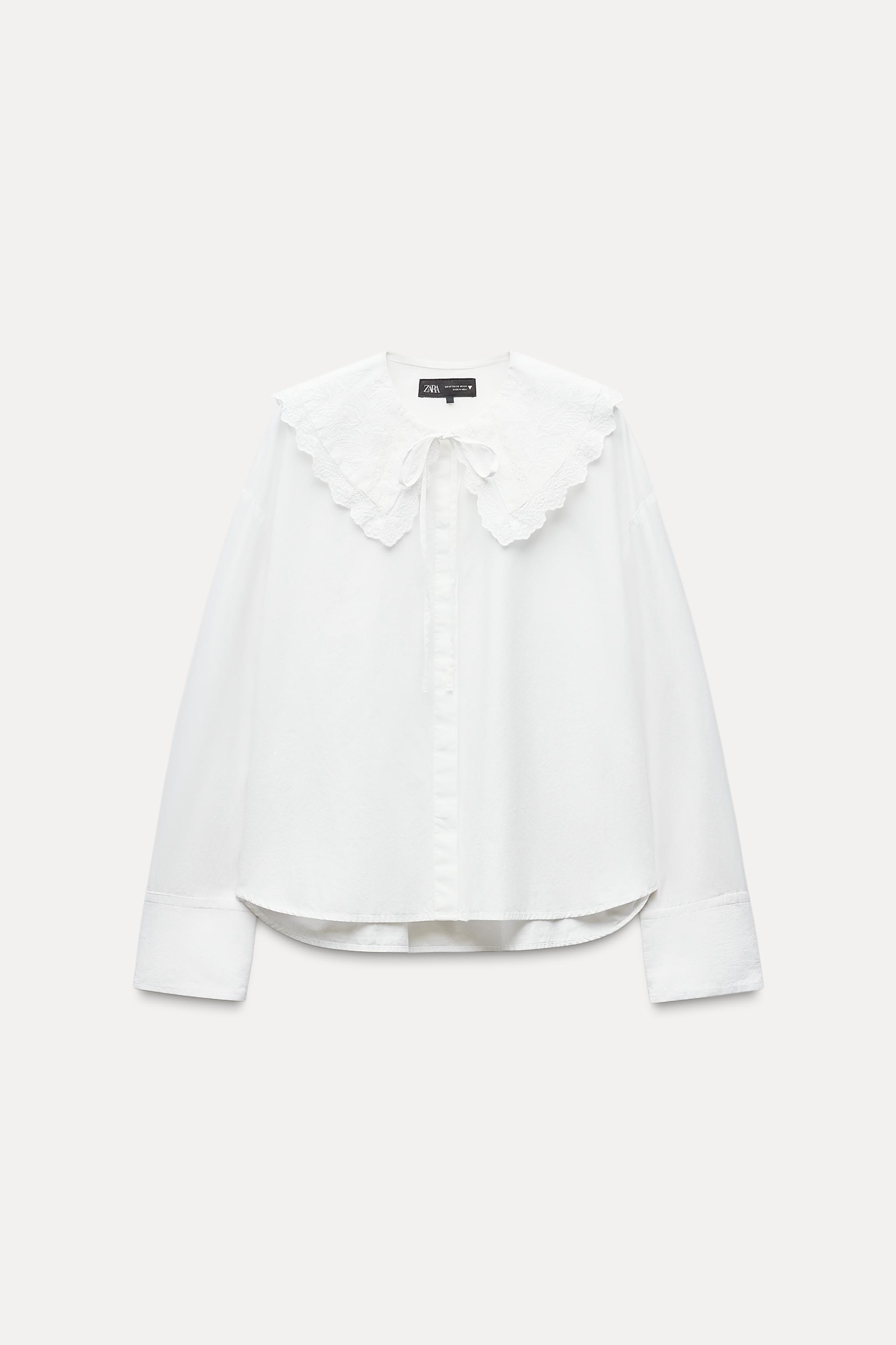 Bib Collar Poplin Shirt