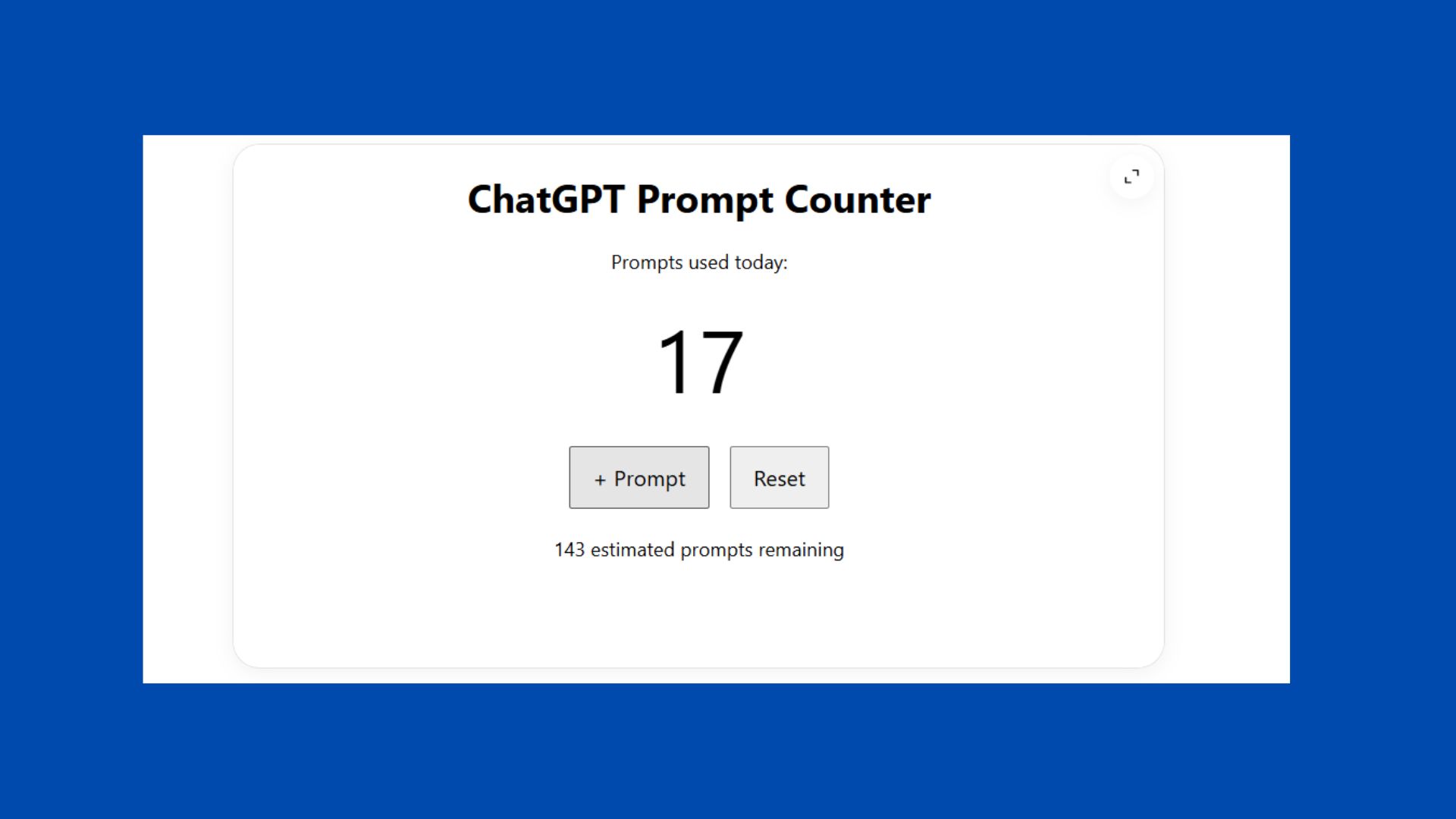 screenshot of prompt counter