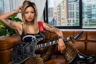 Portrait photograph of new Smashing Pumpkins guitarist Kiki Wong