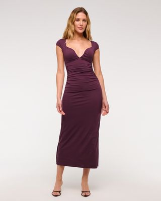 abercrombie, Bra-Free Sweetheart Knit Midi Dress