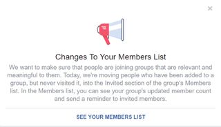 Screenshot "Changes to your member list"
