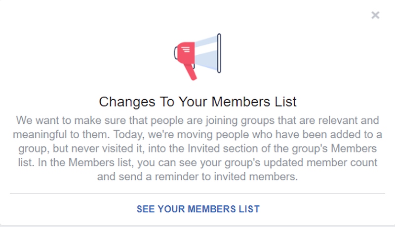 Screenshot "Changes to your member list"