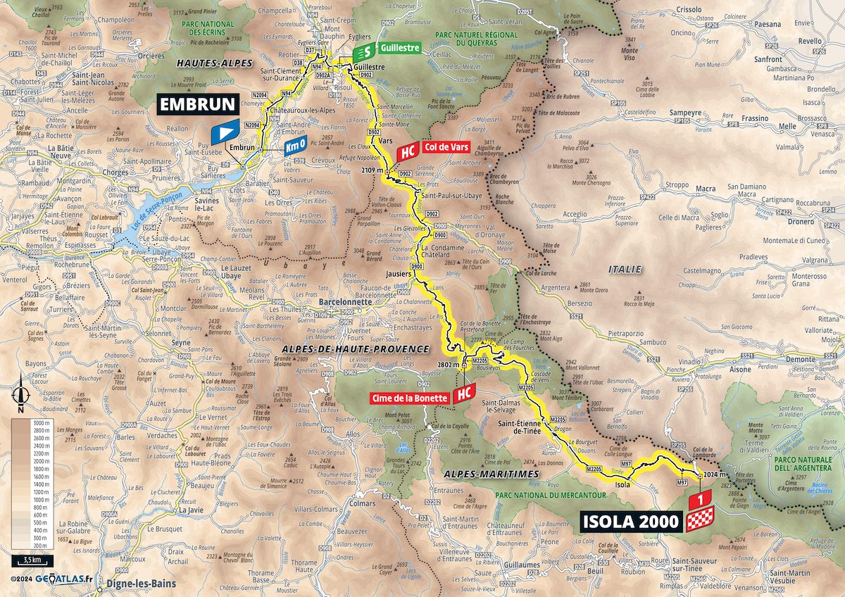Tour de France 2024 Stage 19 route
